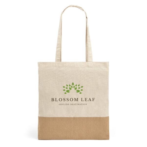 92882 MERCAT. 100% cotton bag (160 g/m²) with imitation jute details
