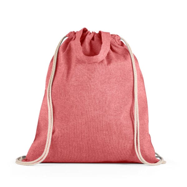 92936 RISSANI. Drawstring backpack bag in recycled cotton (140 g/m²)