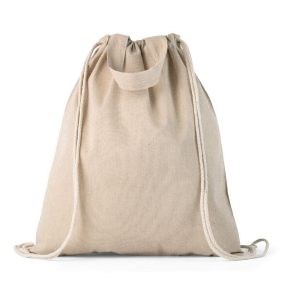 92936 RISSANI. Drawstring backpack bag in recycled cotton (140 g/m²)