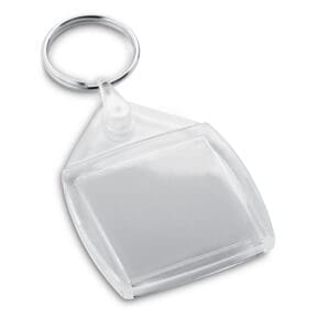 93056 BOWEN. Square shaped clear PS keyring