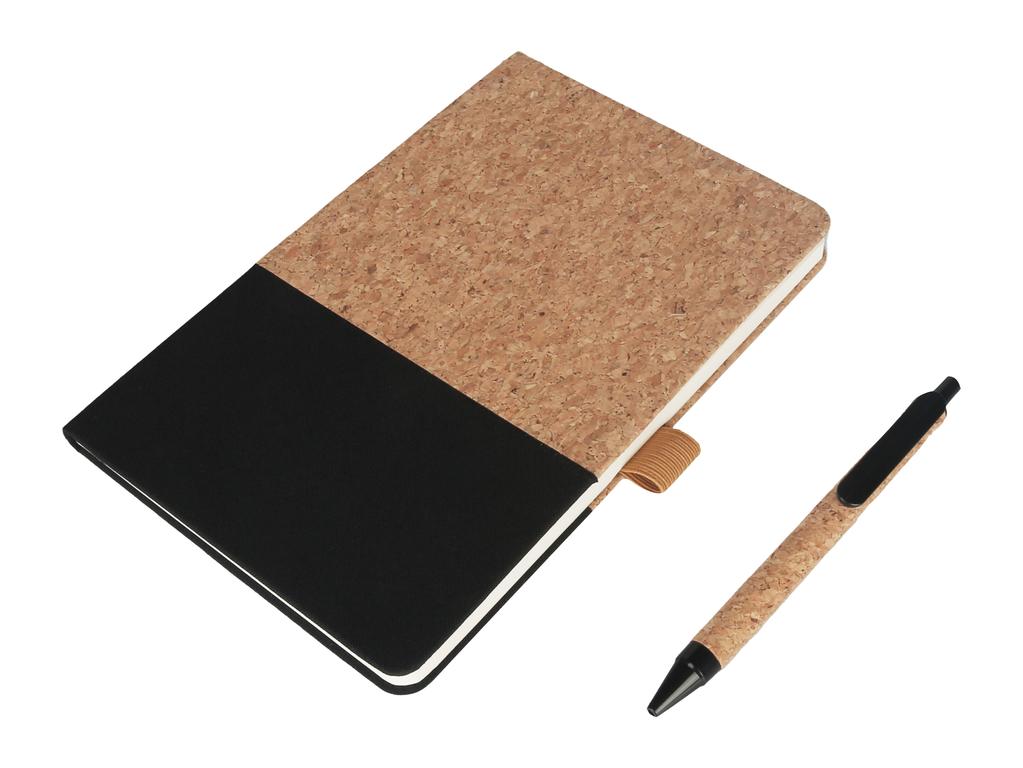 eco-neutral A5 Cork Fabric Hard Cover Notebook and Pen Set