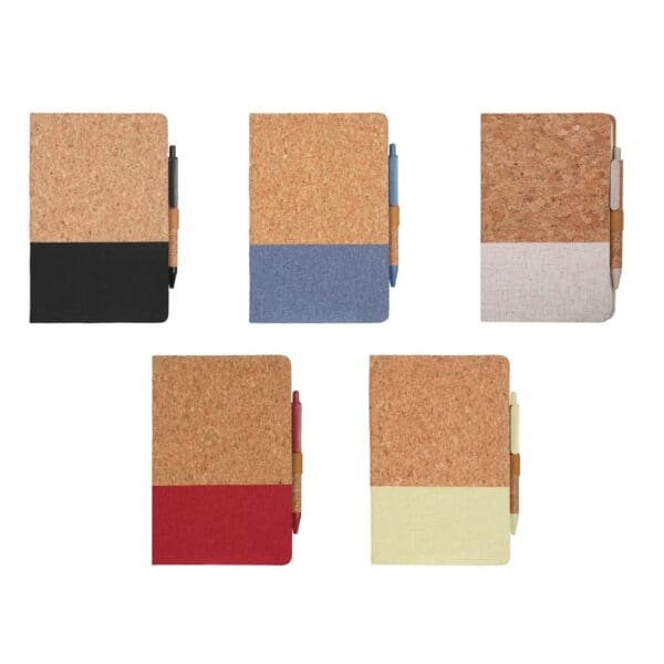 eco-neutral A5 Cork Fabric Hard Cover Notebook and Pen Set