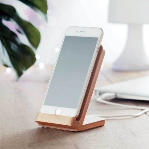 Sustainable Bamboo 10W Wireless Charger Stand