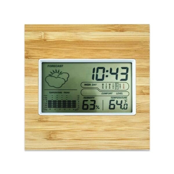 Multi-Function Bamboo Digital Clock