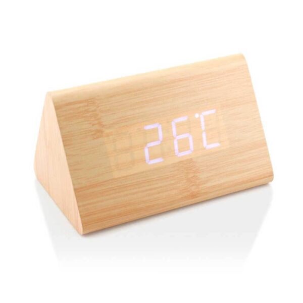 Toblerone shape Wooden Digital Desk Clock