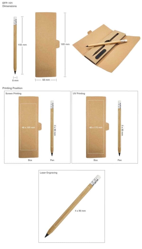 Bamboo Inkless Pens with Eraser