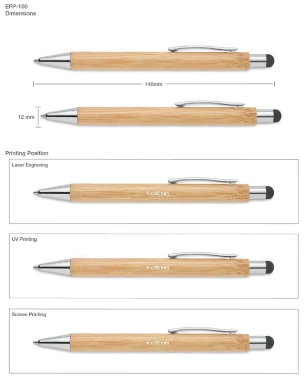 Bamboo Pens with Stylus