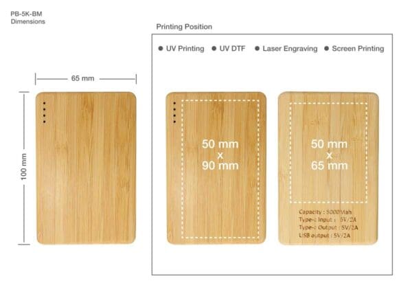 Bamboo Powerbank 5000 mAh