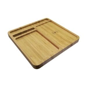 Bamboo Wireless Desk Fast Charging Pad & Organizer