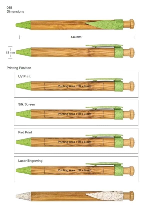 Bamboo with Wheat Straw Pens