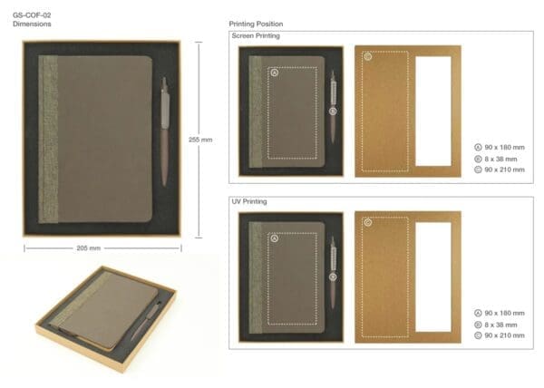 Coffee Journal Set with A5 Size Notebook and Pen