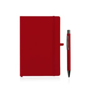 Giftology A5 Hard Cover Notebook and Pen Set - Red