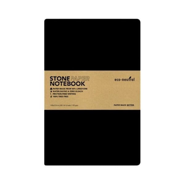 eco-neutral Stone Paper Tree-Free Notebook - Black