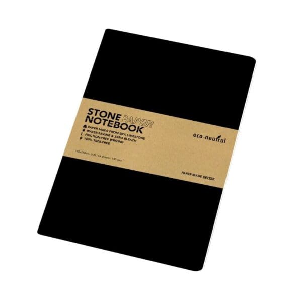 eco-neutral Stone Paper Tree-Free Notebook - Black