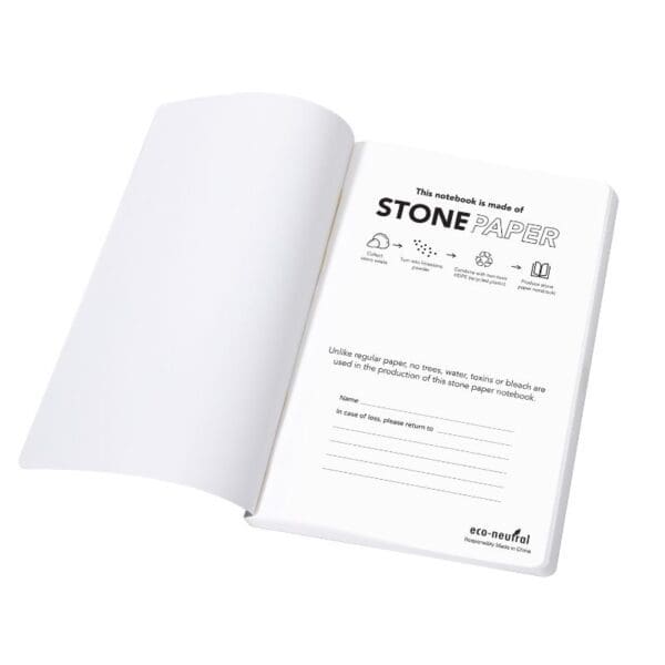 eco-neutral Stone Paper Tree-Free Notebook - White