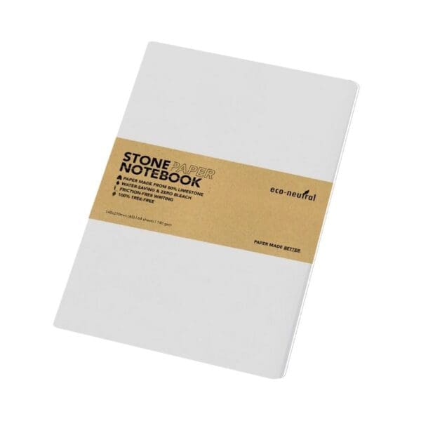 eco-neutral Stone Paper Tree-Free Notebook - White