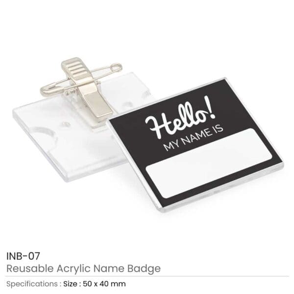 Reusable Acrylic Name Badges