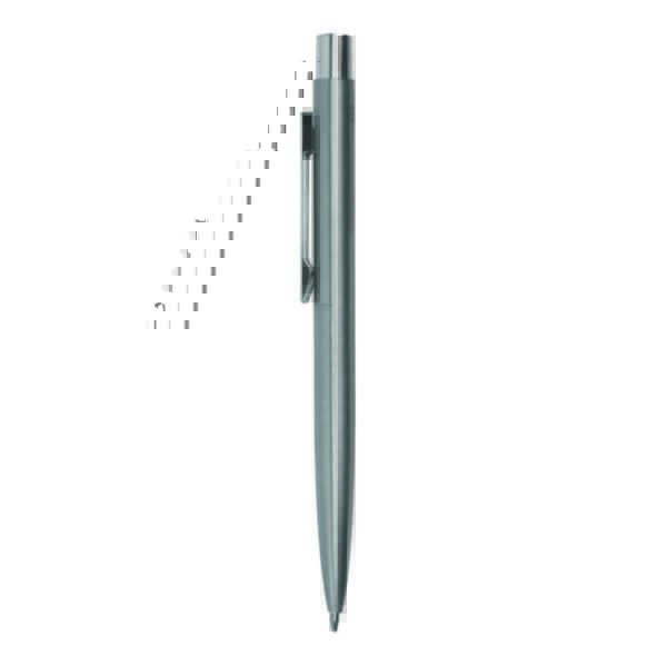 Recycled Stainless Steel Metal Pens, Push Button, Blue Ink