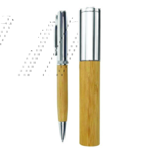 Metal and Bamboo Pens with Tube Box