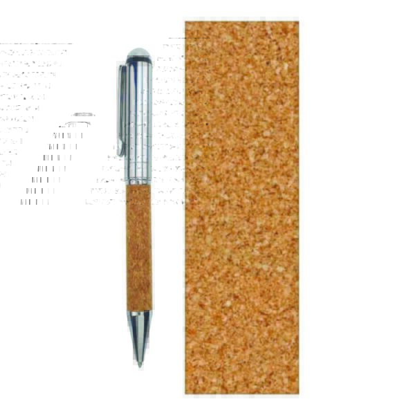 Metal Pen with Cork Barrel and Box
