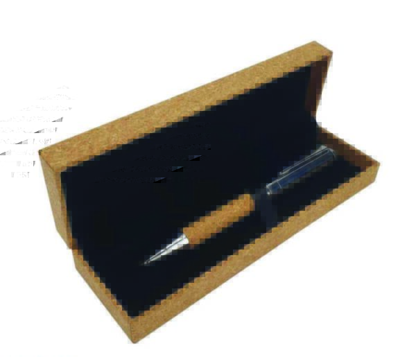 Metal Pen with Cork Barrel and Box