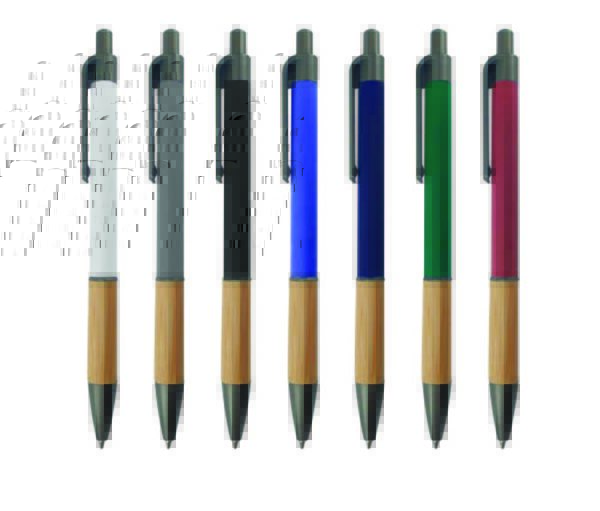 Push Button Ballpoint Pens with Bamboo Grip
