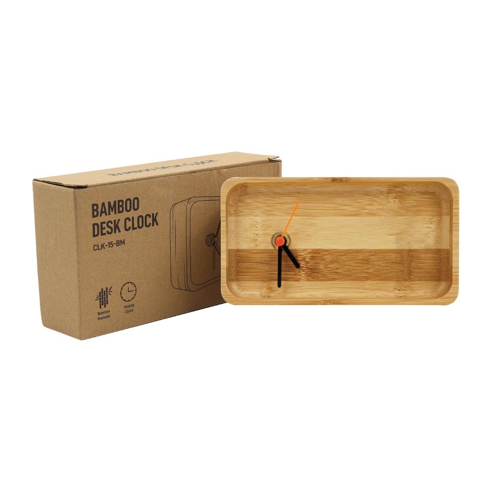 Sustainable Rectangular Bamboo Desk Clock