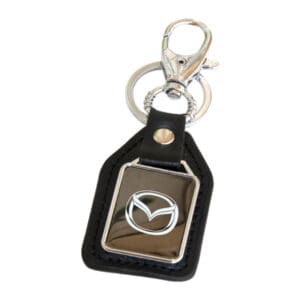 ECTANGULAR LEATHER METAL KEYCHAIN