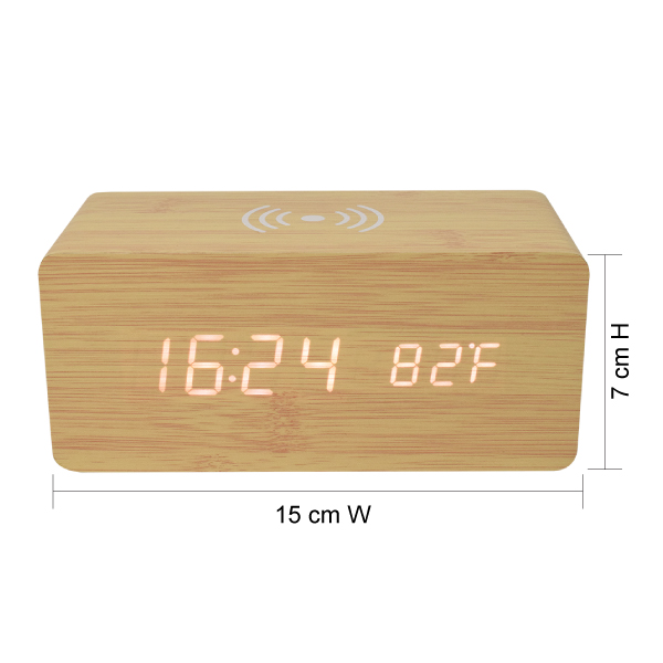 DIGITAL ALARM CLOCK WITH WIRELESS CHARGER