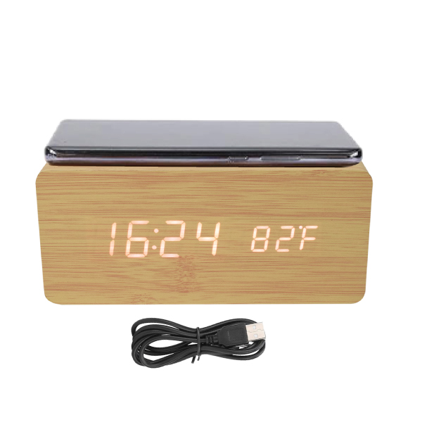 DIGITAL ALARM CLOCK WITH WIRELESS CHARGER