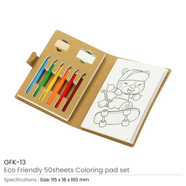 Eco-Friendly Drawing Pad Set, Colored Pencils Sharpener Eraser