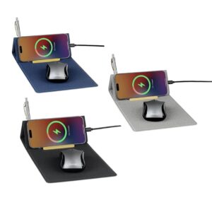 BLACE - CHANGE ZERO Recycled PU 15W Wireless Mousepad & Desk Organizer