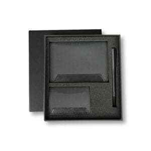 Executive Set of Passport Cover, Name Card Holder and Metal Pen