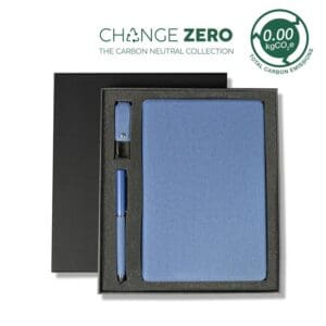 CHANGE ZERO Sustainable Gift Set with Refillable Notebook, Pen & USB Keychain