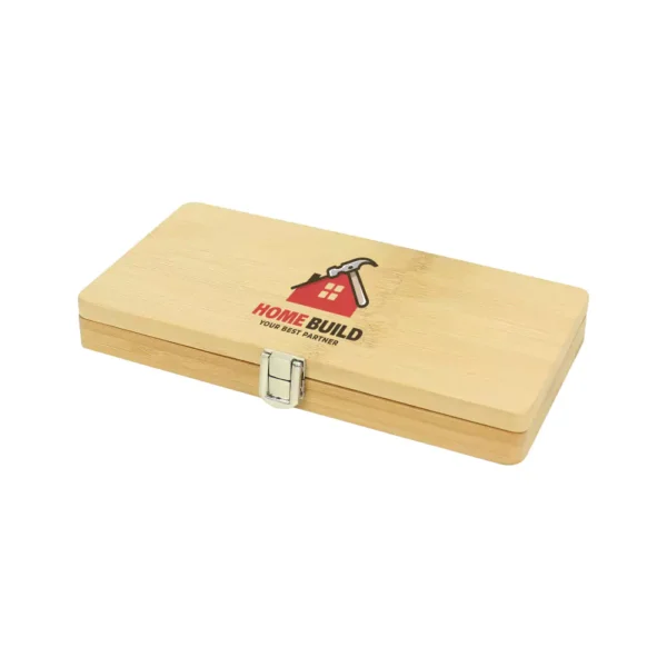 Tool Set in Bamboo Box with Silver Lock
